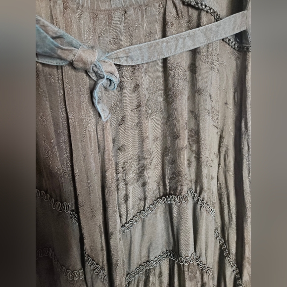 Scully Lace Up Dress Custom Hand Dyed Green And Teal Sz L - Picture 6 of 14